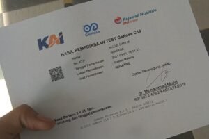 sertifikat hasil pemeriksaan GeNose (foto: Nuzul DM)